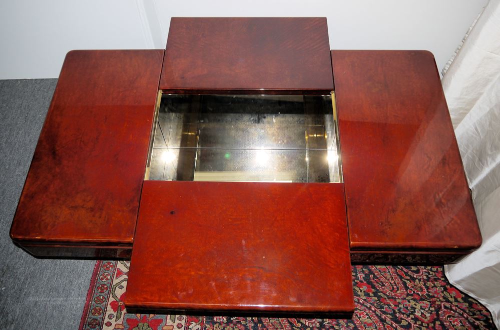 1036-Repräsentativer Bar-Tisch in Ziegenleder von Aldo Tura, Mailand 2. H. 20. Jh. – Bild 2
