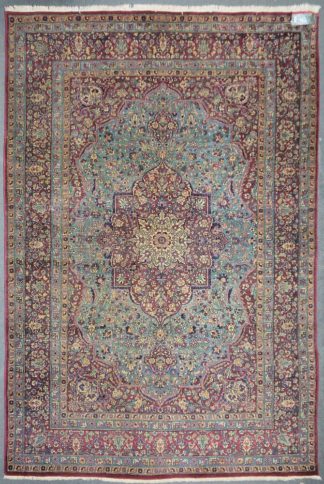 1060-Antiker Orientteppich Keschan, Persien, ca. 100 Jahre alt & zwei Brücken Belutsch