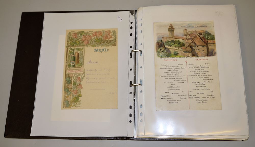 1082-Sammlung aus 74 Menükarten und Einladungen um 1900 – Bild 5