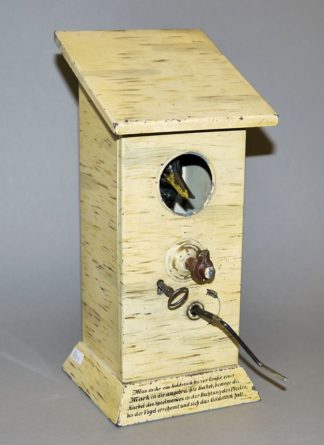 1116-Seltene Scherz-Spardose, Nürnberg um 1900, zu reparieren