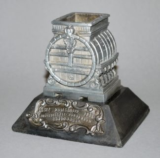 1142-Heidelberg-Memorabilia: Patent-Streichholzhalter aus "Terra Vulcana" zum Universitäts-Jubiläum 1886