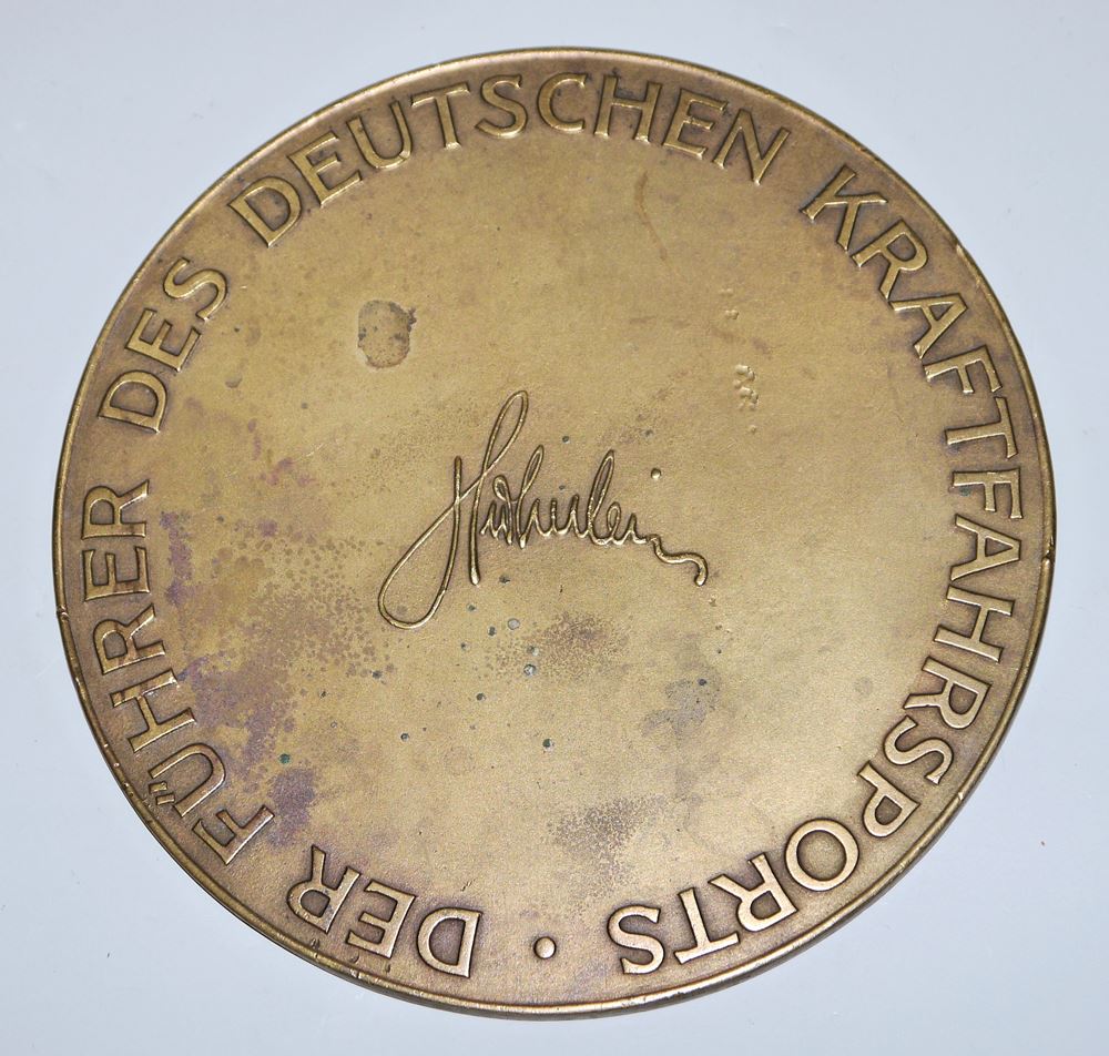 1154-Große Sonderpreisplakette " Kraftfahrzeug Winterprüfung 1936" aus Bronze, 3. Reich – Bild 2