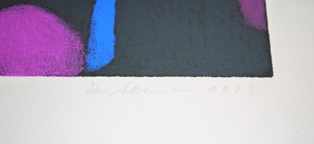 0002-Max Ackermann, Akzentreihe, signierte Farbserigraphie von 1973 – Bild 2