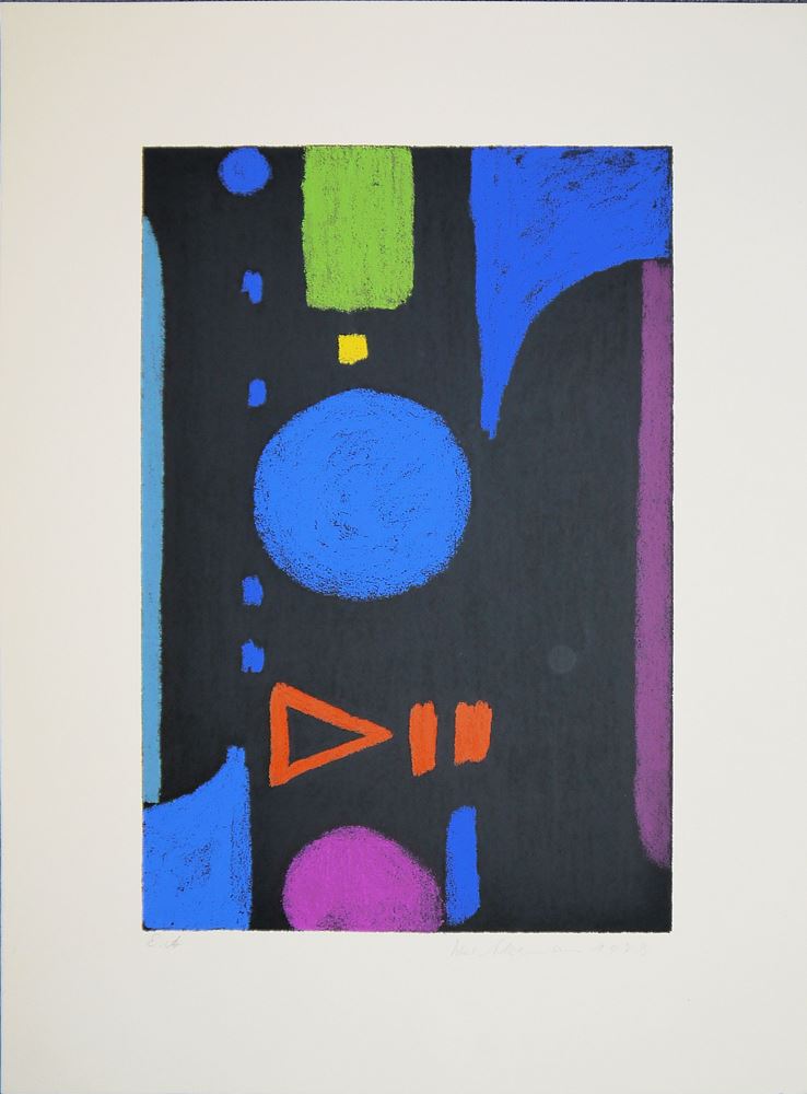0002-Max Ackermann, Akzentreihe, signierte Farbserigraphie von 1973