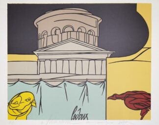 0004-Valerio Adami, Ledoux und Statue, 2 signierte Farblithographien