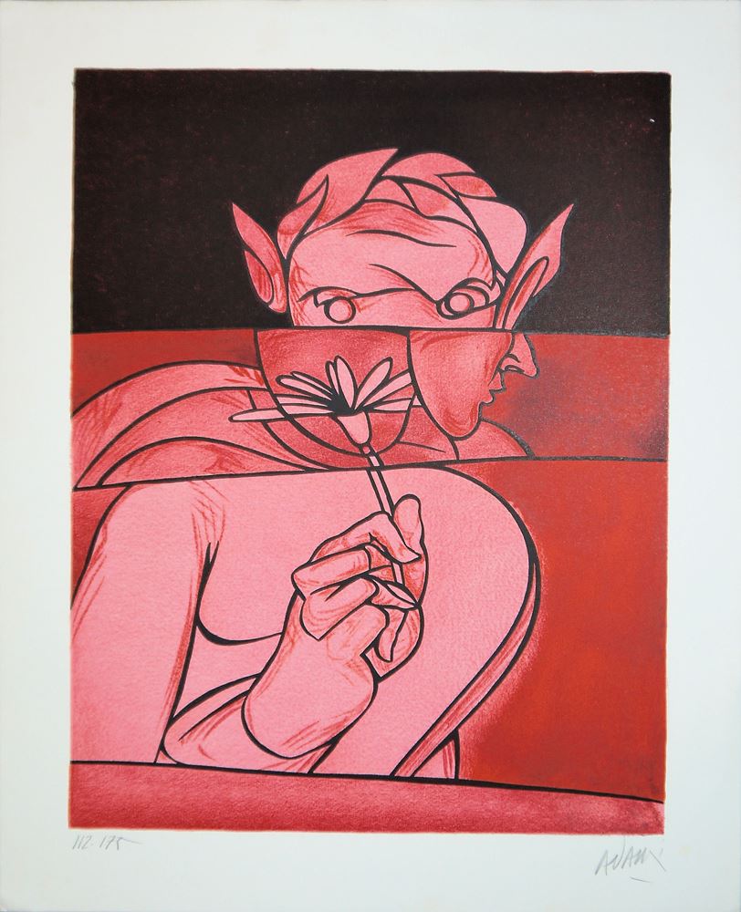 0005-Valerio Adami, Abstrakte Kompositionen, 3 signierte Farblithographien