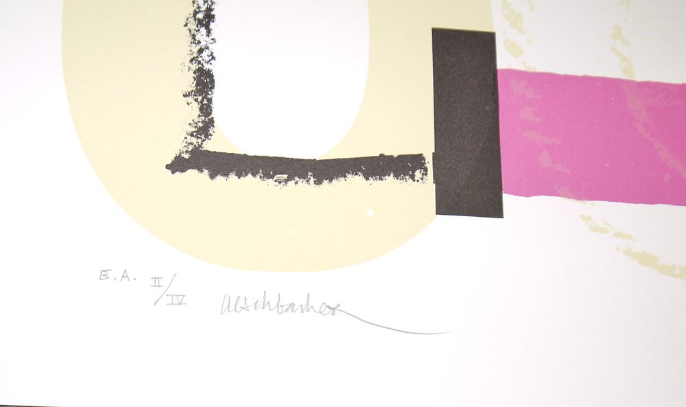 0007-Arthur Aeschbacher, Ohne Titel, signierte Farblithographie – Bild 2