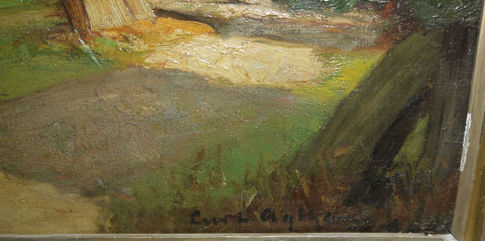 0008-Curt Agthe, "Im Park von San Vigilio Garda See", Ölgemälde um 1910/20, alt gerahmt – Bild 2