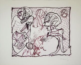 0011-Pierre Alechinsky, Pour Malcom Lowry, signierte Farbaquatinta-Radierung von 1969