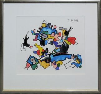 0013-Otmar Alt, Freundschaft, signiertes Aquarell von 2013, galeriegerahmt