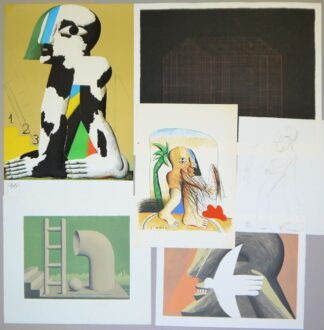 0014-Horst Antes, Sammlung aus 6 Farblithographien, u.a. Kopffüßler und Olympiaplakat