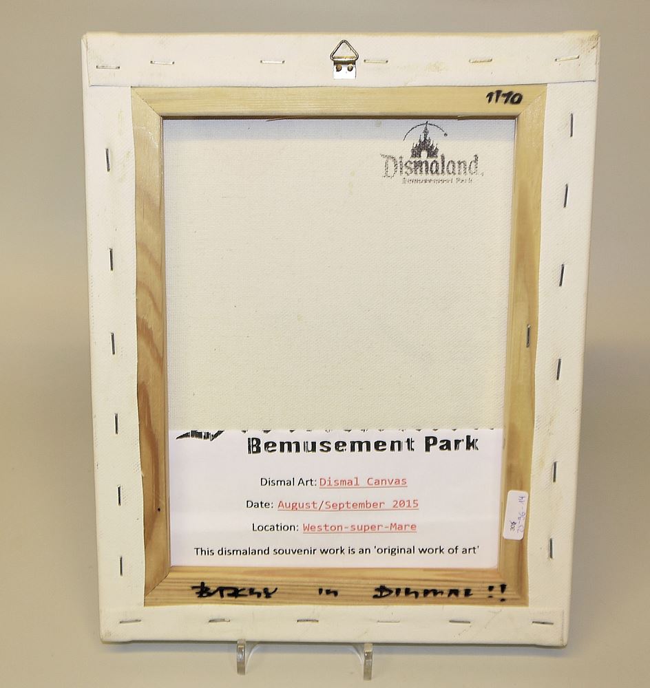 0024-Banksy, Dismal Canvas, Girl with Balloon, Dismaland, Pochoir von 2015 - Image 2
