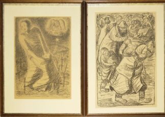 0028-Ernst Barlach, "Der Heilige Krieg", "Erst Sieg, dann Frieden!", "Evakuierung" und "Die Bethlehem Steel-Company", vier Lithographien von 1914/15, gerahmt