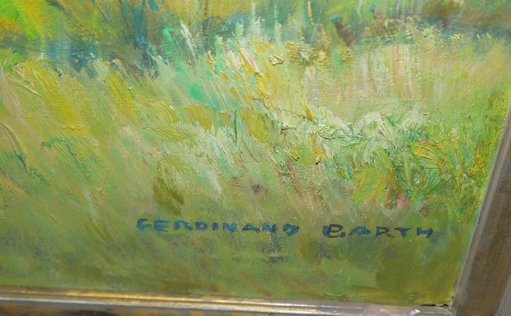 0029-Ferdinand Barth, Sommerliche Landschaft, signiertes Ölgemälde, gerahmt - Image 3