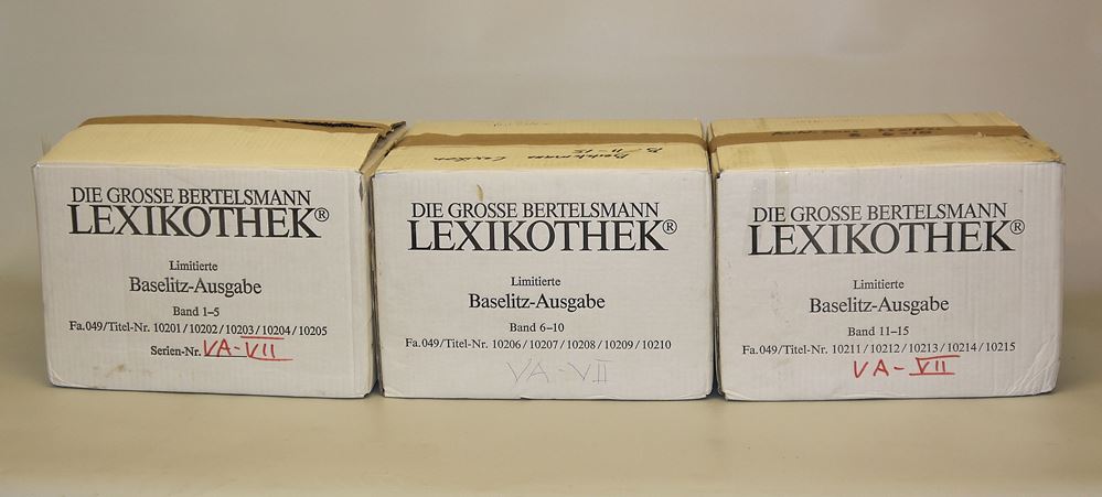 0032-Georg Baselitz, Bertelsmann Lexikon in 15 Bänden von 1992, Vorzugsausgabe, alle signiert – Bild 7