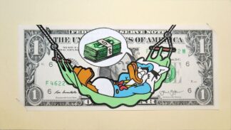 0041-Benny The Kid, "Money Dreamer", Street Art, bemalte Dollarnote von 2018, mit Zertifikat