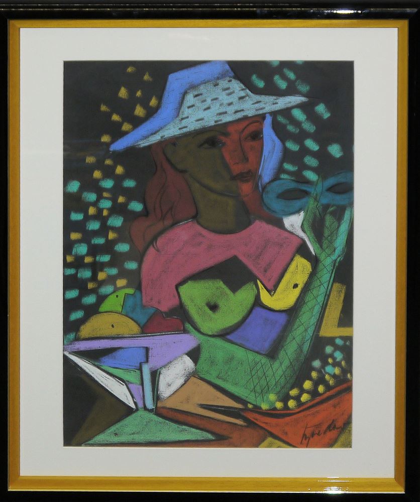0056-Rudolf Ernst Bredow, zwei Frauenportrats, Pastelle von 1958, ansprechend gerahmt – Bild 2