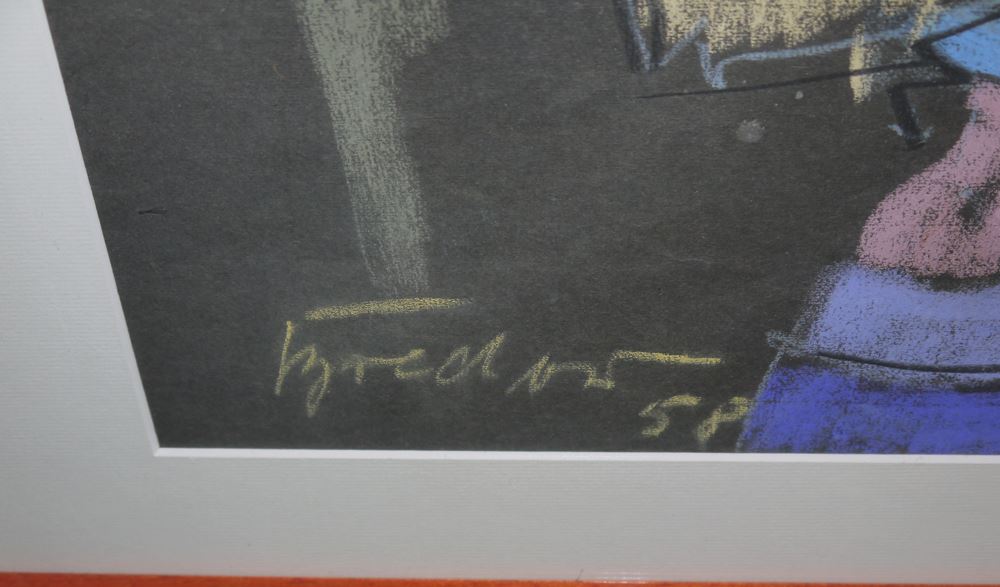 0056-Rudolf Ernst Bredow, zwei Frauenportrats, Pastelle von 1958, ansprechend gerahmt – Bild 5