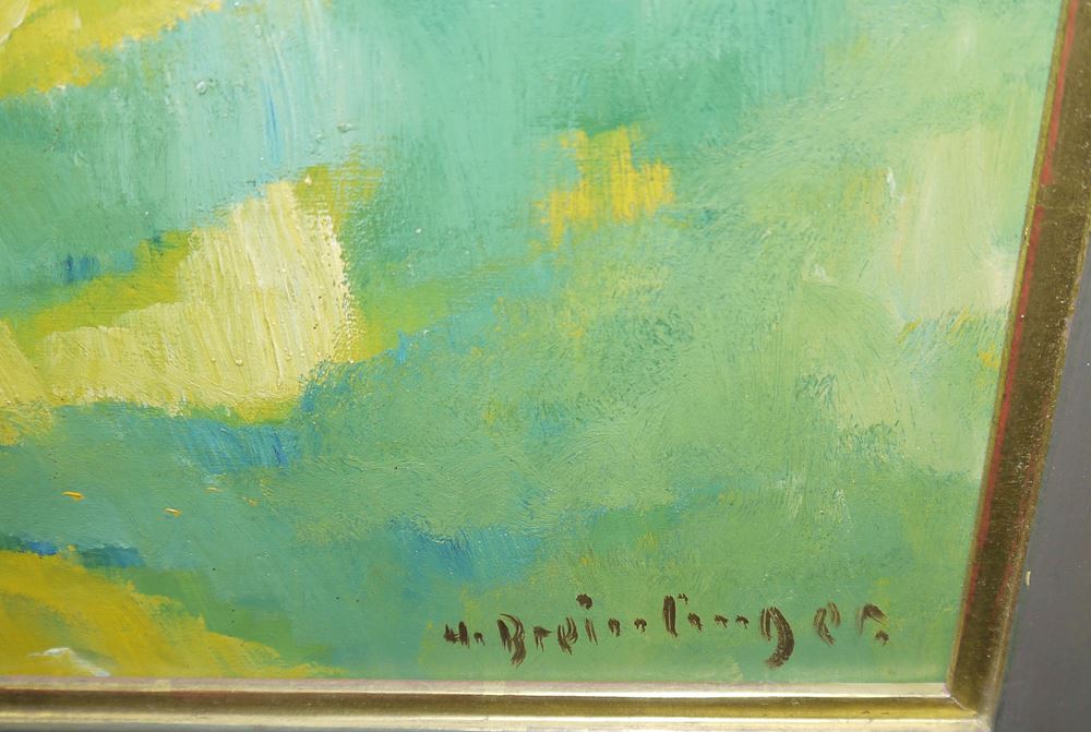 0057-Hans Breinlinger, "Landschaft", Ölgemälde von 1918, gerahmt – Bild 2