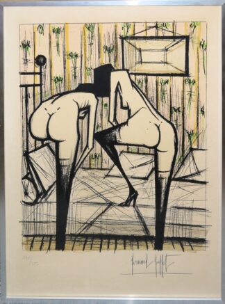 0069-Bernard Buffet, "Jeux des Dames", sign. Farblithographie von 1970, gerahmt