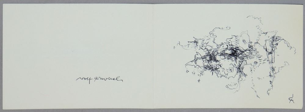 0072-Rolf Cavael, "Informel", sign. Farblithographie von 1959 & lithographischer, sign. Neujahrswunsch 1959/60 - Image 4