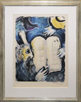 0073-Marc Chagall, Moses und die Zehn Gebote, sign. Farblithografie, gerahmt
