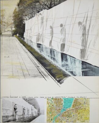 0078-Christo, Wrapped Mur des Réformateurs, Project for Geneva, Mischtechnik/Collage von 1977
