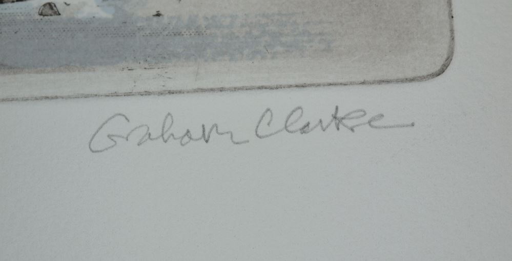 0079-Graham Clarke, English Cottages, villages & stories, Sammlungsnachlass mit 11 sign. Farbradierungen, dazu ein Kuvert mit Originalrechnungen & Schriftverkehr der 1970/80er Jahre - Image 4