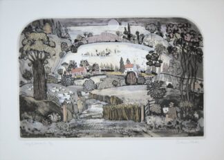 0079-Graham Clarke, English Cottages, villages & stories, Sammlungsnachlass mit 11 sign. Farbradierungen, dazu ein Kuvert mit Originalrechnungen & Schriftverkehr der 1970/80er Jahre