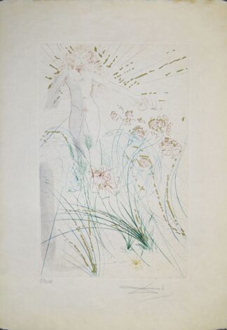 0086-Salvador Dalí, 2 signierte Farbradierungen mit Pochoir und Goldauflage aus: "Das Hohe Lied des Salomon" 1971