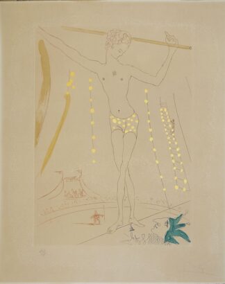 0089-Salvador Dalí, "L` Èquilibriste" (Der Seiltänzer), sign. Farbradierung von 1965