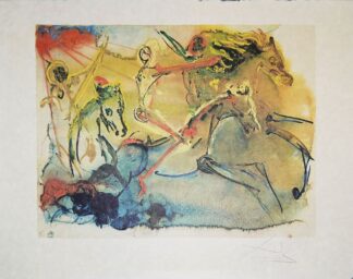 0090-Salvador Dalí, Les cavaliers des l'Apocalypse, signierte Farblithographie mit Prägung