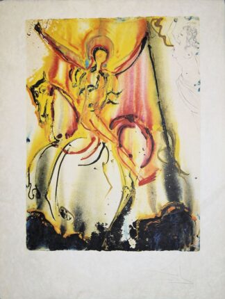 0092-Salvador Dalí, "Le Cavalier triomphant", signierte Farblithographie mit Prägung von 1973