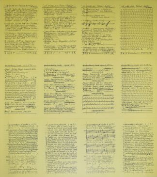 0094-Hanne Darboven, Aufzeichnungen und Kalenderblatt, 5 signierte Farboffsetlithographien