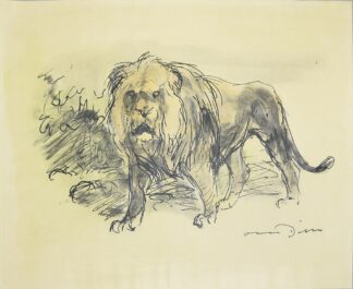 0104-Otto Dill, zwei Zeichnungen mit Löwen u. 2 Lithographien