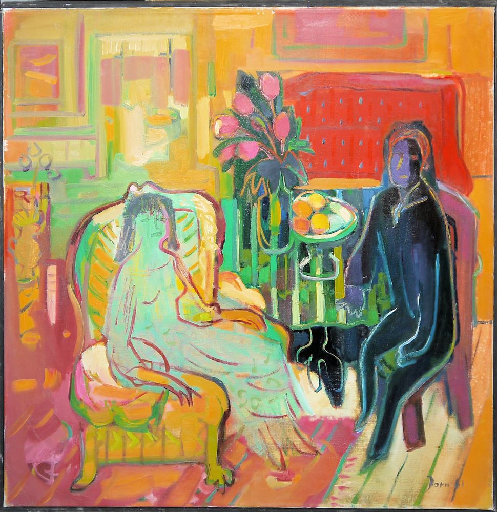 0114-Dorn, 3 expressionistische Ölgemälde der 1950/60er Jahre, alle gerahmt – Bild 2