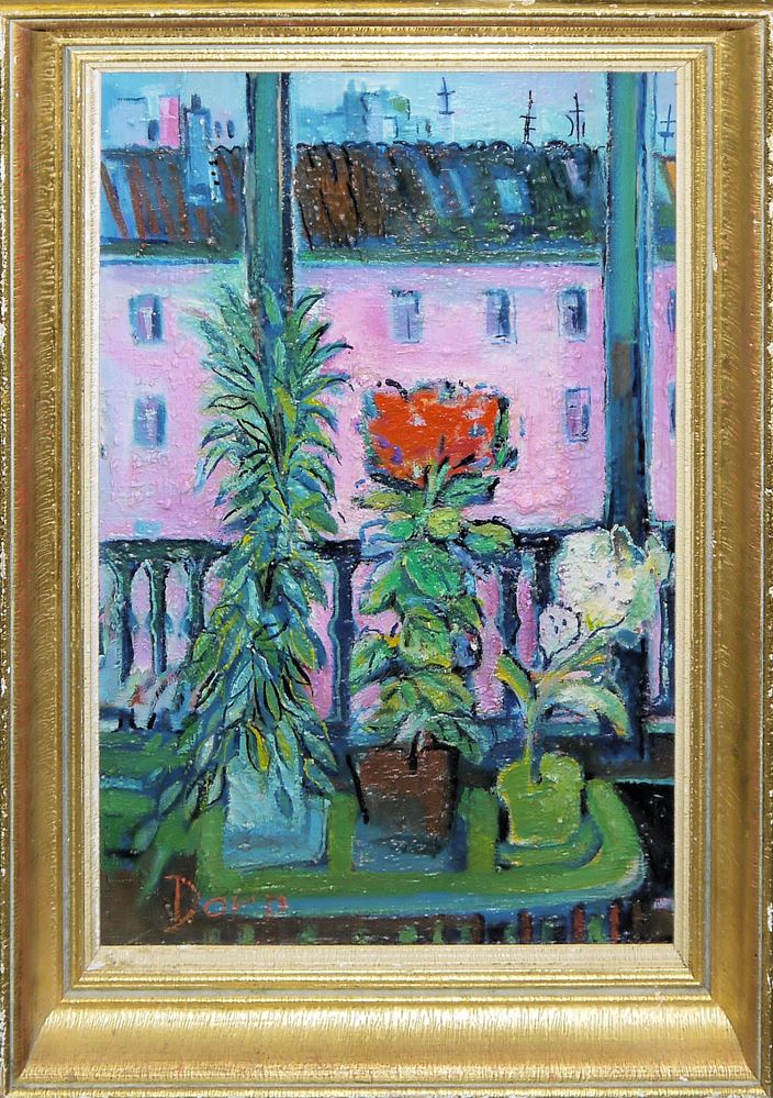 0114-Dorn, 3 expressionistische Ölgemälde der 1950/60er Jahre, alle gerahmt – Bild 3