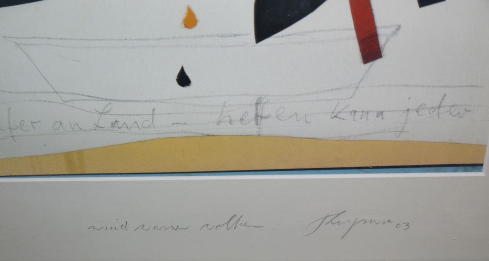 0115-Felix Droese, "Wind Wasser Wolken", handsigniertes Farboffset von 2003, gerahmt – Bild 2