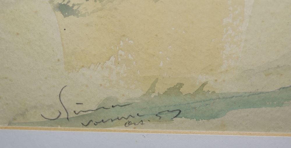 0119-Walter Eimer, Süditalienische Stadt, Aquarell von 1959, gerahmt – Bild 2