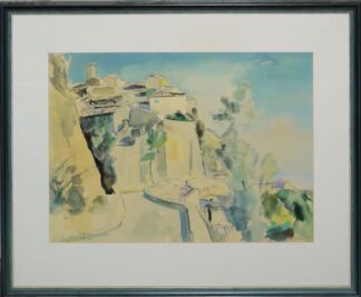 0119-Walter Eimer, Süditalienische Stadt, Aquarell von 1959, gerahmt