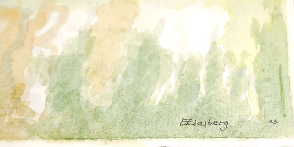 0120-Paul Eliasberg, "Dammartin", signiertes Aquarell von 1965 – Bild 2