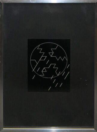 0123-Wolfram Erber, Abstrakte Komposition, Schabkarton von 1972, gerahmt