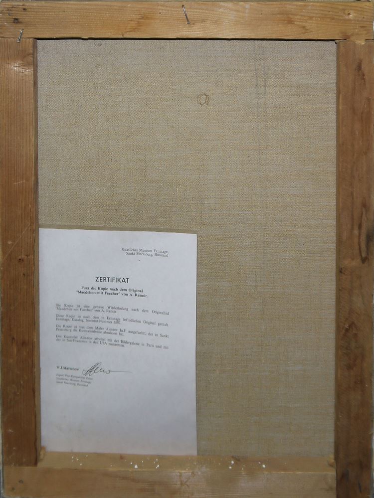 0124-11 meisterhafte Kopien der Klassischen Moderne aus der Ermitage St.Petersburg (Эрмитаж, Санкт-Петербург), 11 Ölgemälde, Nachlass der " Galerie Russia", Mannheim – Bild 16