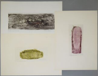 0130-Fathwinter, Informel, "Kalligraphische Novelle", 3 signierte Monotypien von 1962