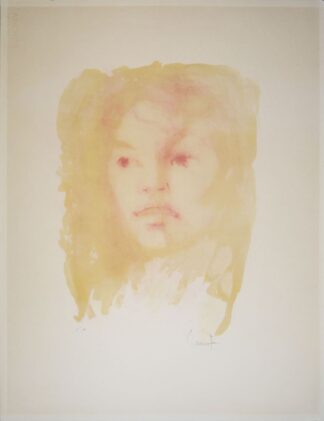 0135-Leonor Fini, "Visage de jeune fille mélancolique", sign. Farblithographie