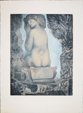 0140-Ernst Fuchs, "Sagesituation", große signierte Farbaquatinta-Radierung, eins von 10 Exemplaren
