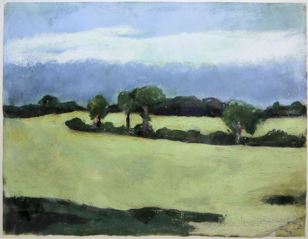 0149-Klaus Fußmann, Bewölkte Landschaft, Ölgemälde, gerahmt – Bild 3