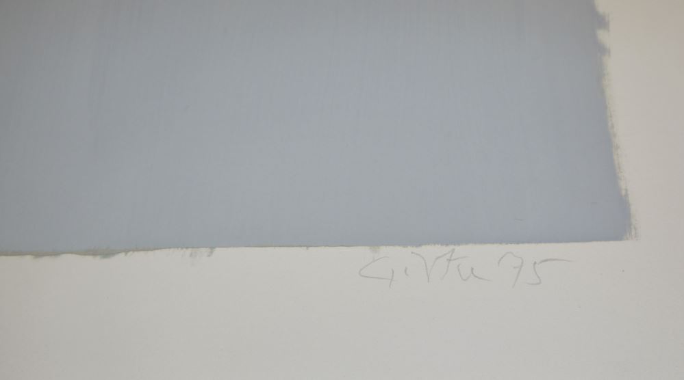 0162-Raimund Girke, Ohne Titel (Hellgrau), übermalte Farblithographie, Unikat - Image 2