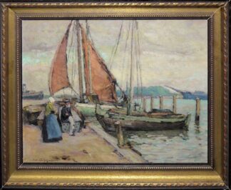 0177-Richard Gutschmidt, Am Meer in Holland, Ölgemälde gerahmt