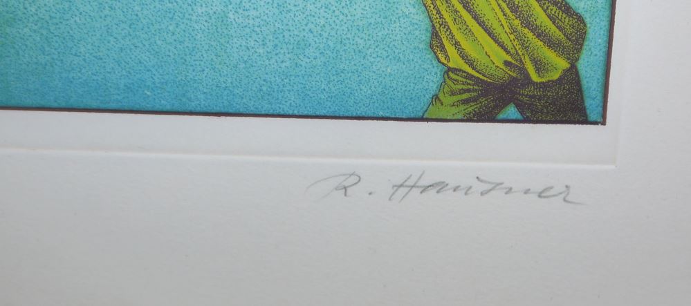 0187-Rudolf Hausner, "Eva", signierte Farblithographie von 1973, galeriegerahmt - Image 2
